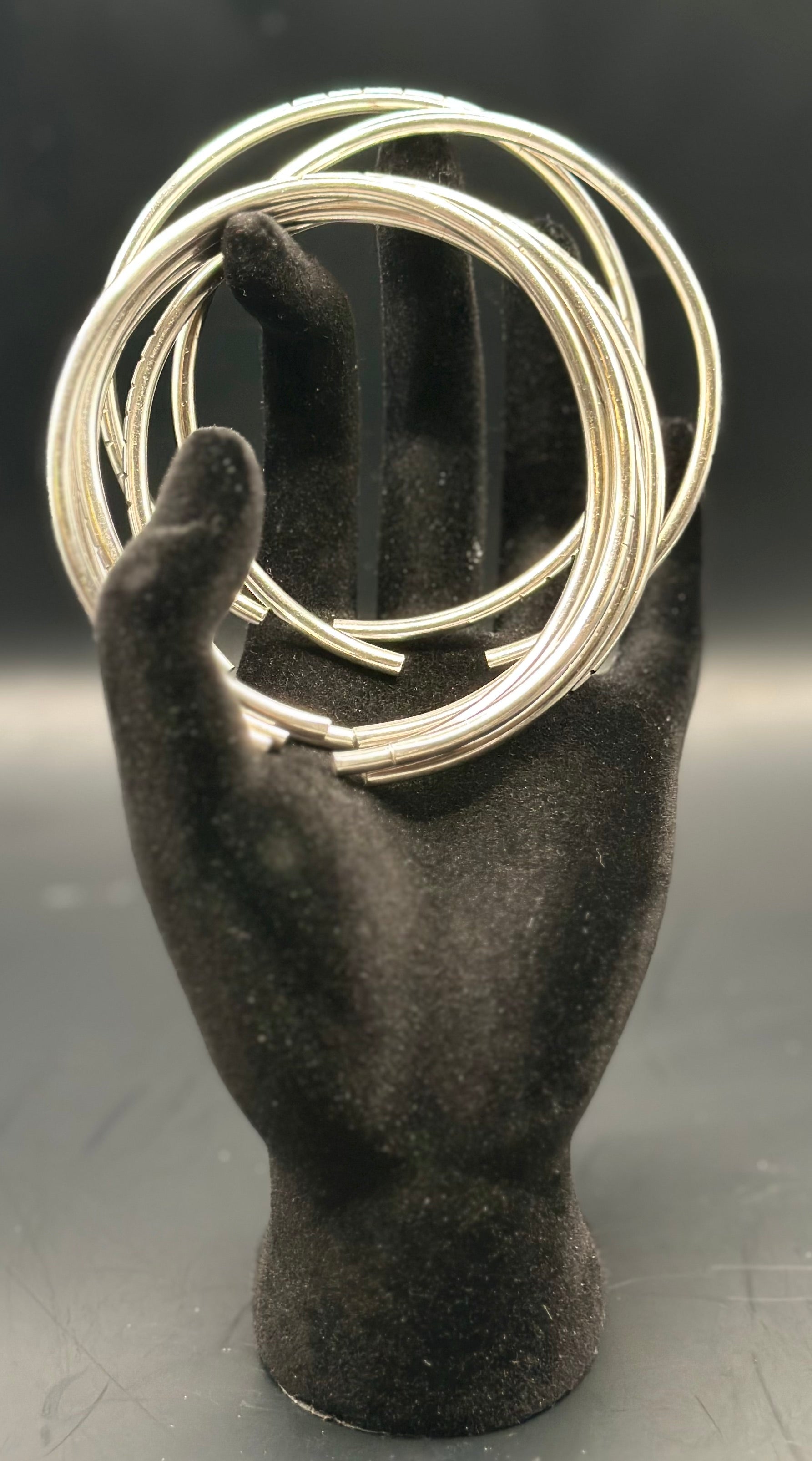 Set de Manilla de Yemaya Plata Fina .999 8 gauge - Gruesor tradicional/Yemaya Bangle Set in Fine Silver .999 8 gauge - traditional thickness