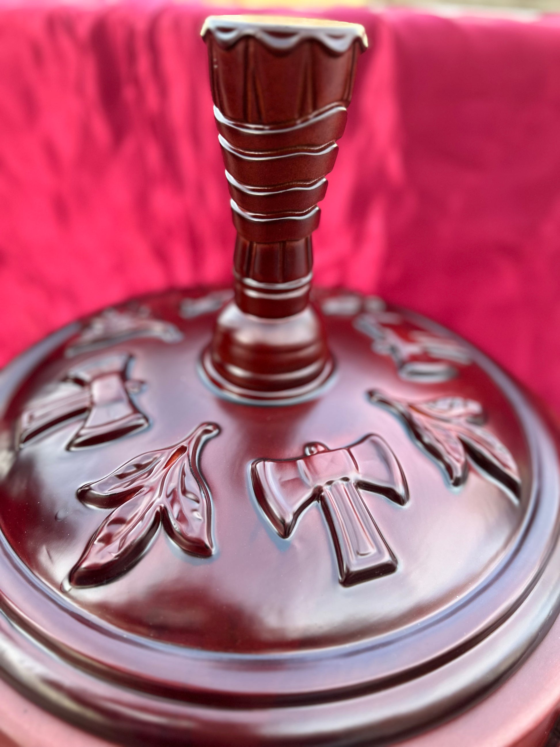 Set Grande Batea y Pilon Para Chango / Large Wooden Batea and Stand (Pilon) Set for Shango