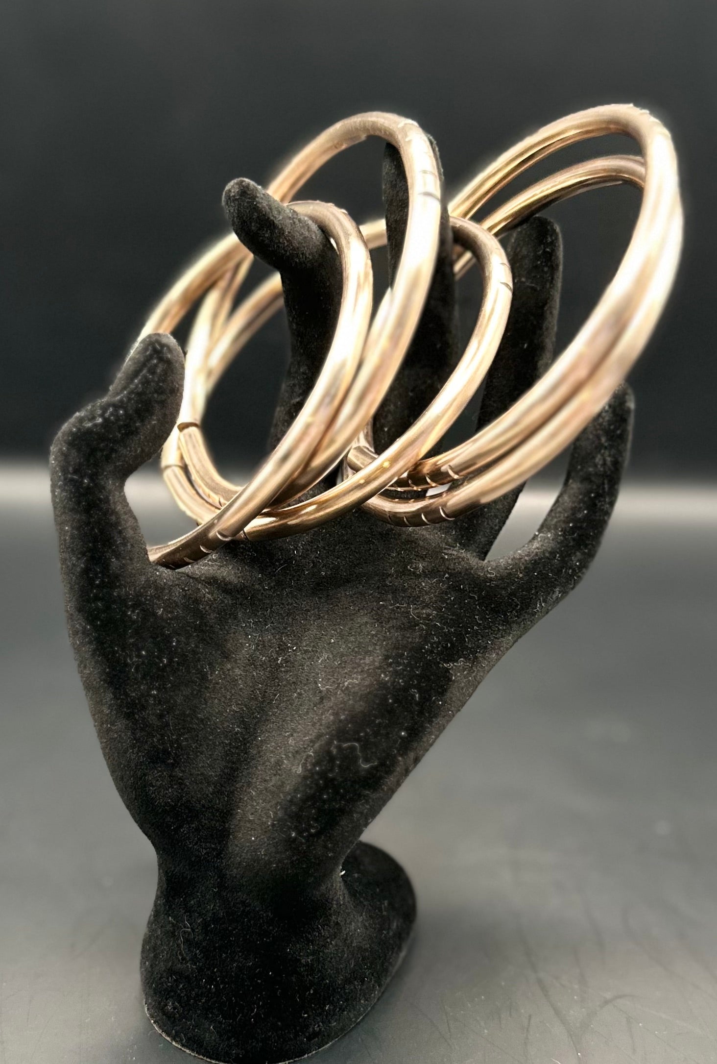 Set de Manillas de Oshun en Bronce puro 4gauge / Set of Oshun Bangles in Pure Bronze 4 gauge