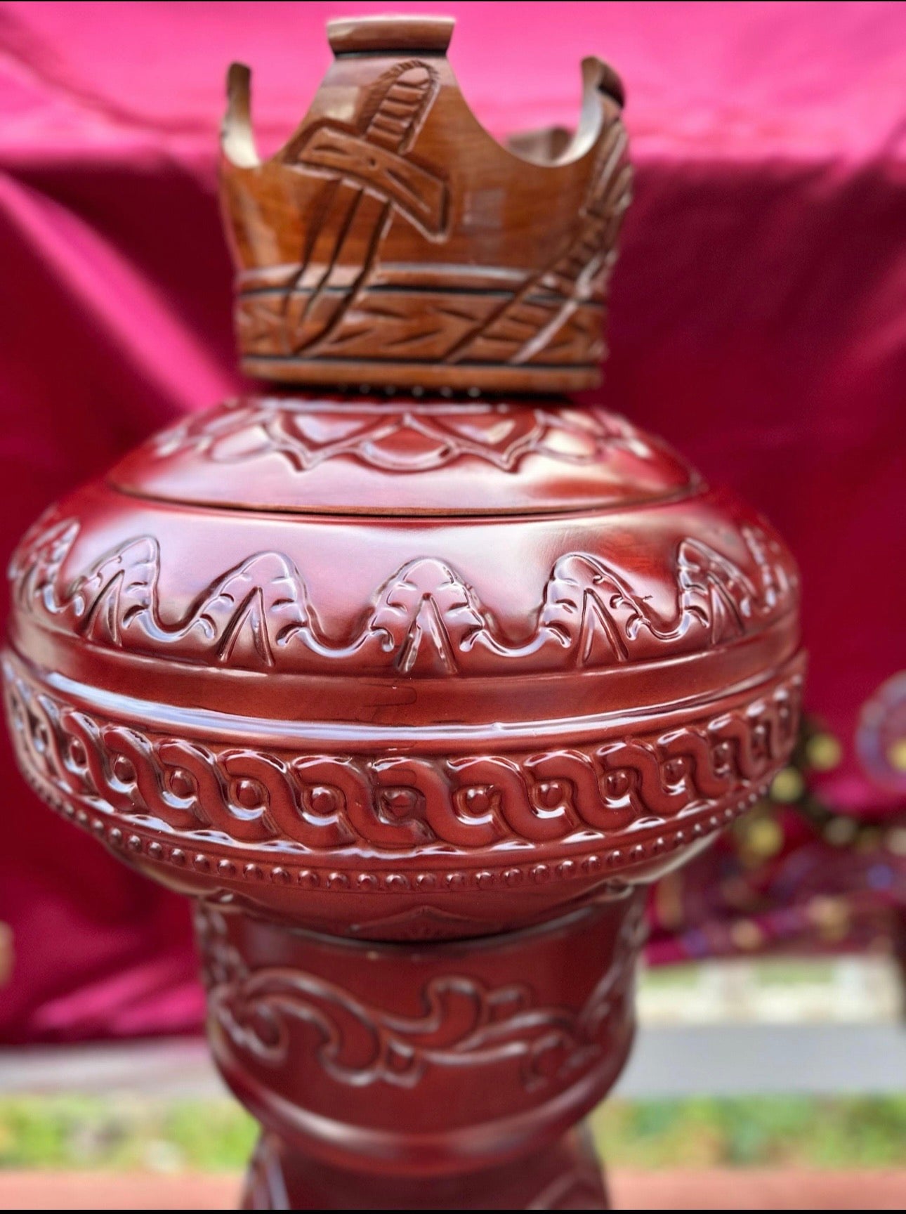 Batea y Pilon Para Chango / Wooden Batea and Stand (Pilon) for Shango