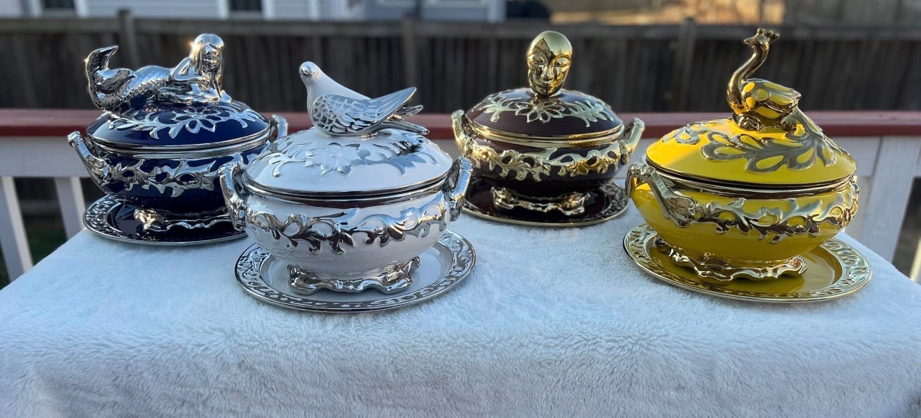 Tinajas de Ceramica Para Orishas con Plato / Tureens for Orisha with Decorative Plates