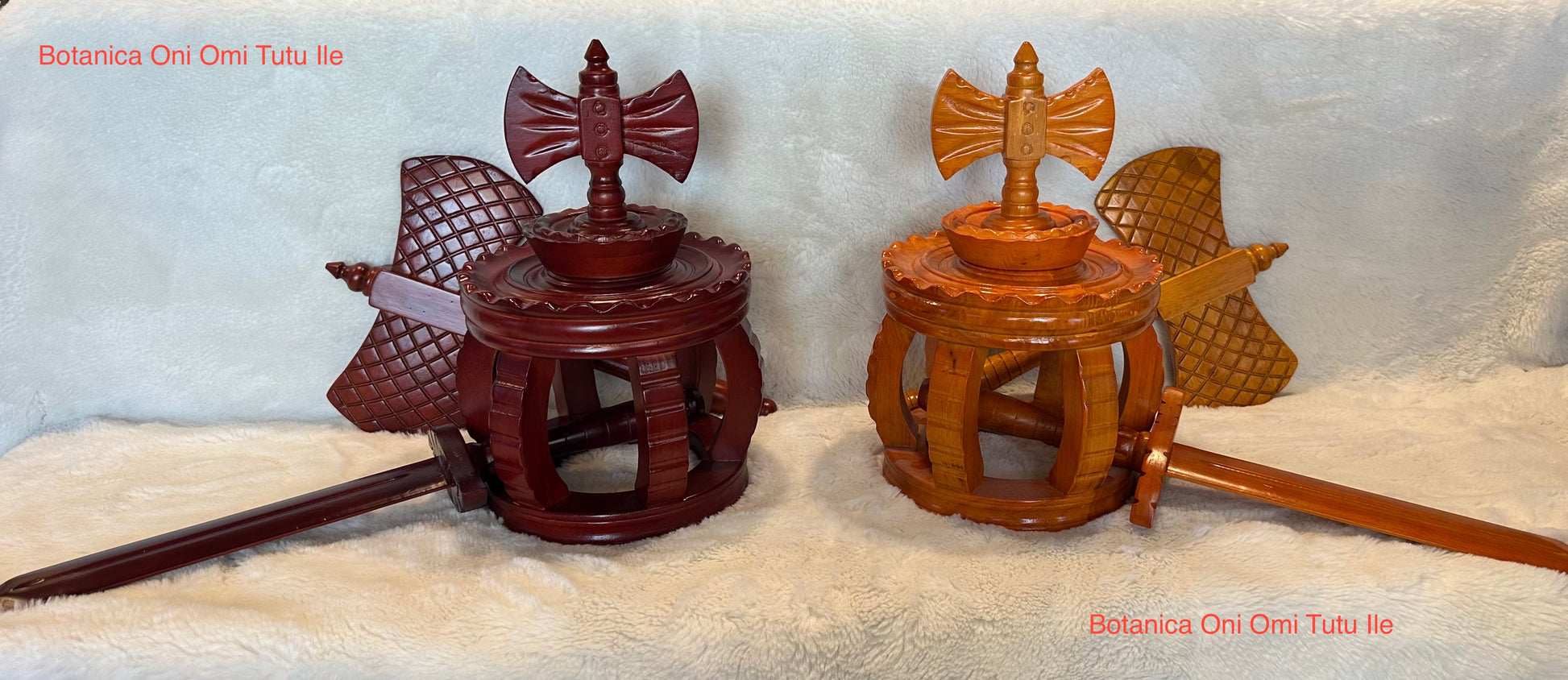 Juego de Corona, en Madera, para Chango / Wooden Crown Set for Shango