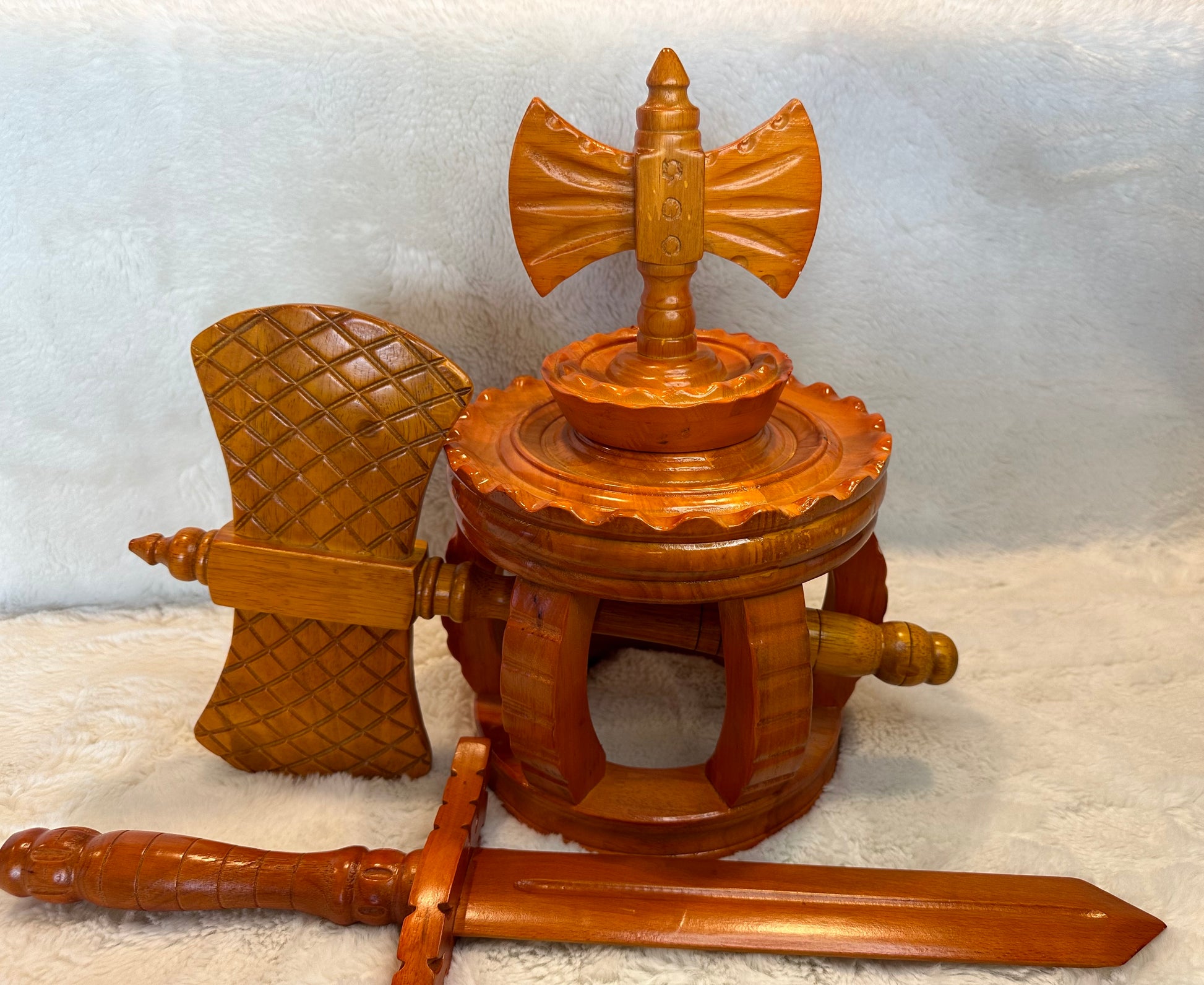 Juego de Corona, en Madera, para Chango / Wooden Crown Set for Shango