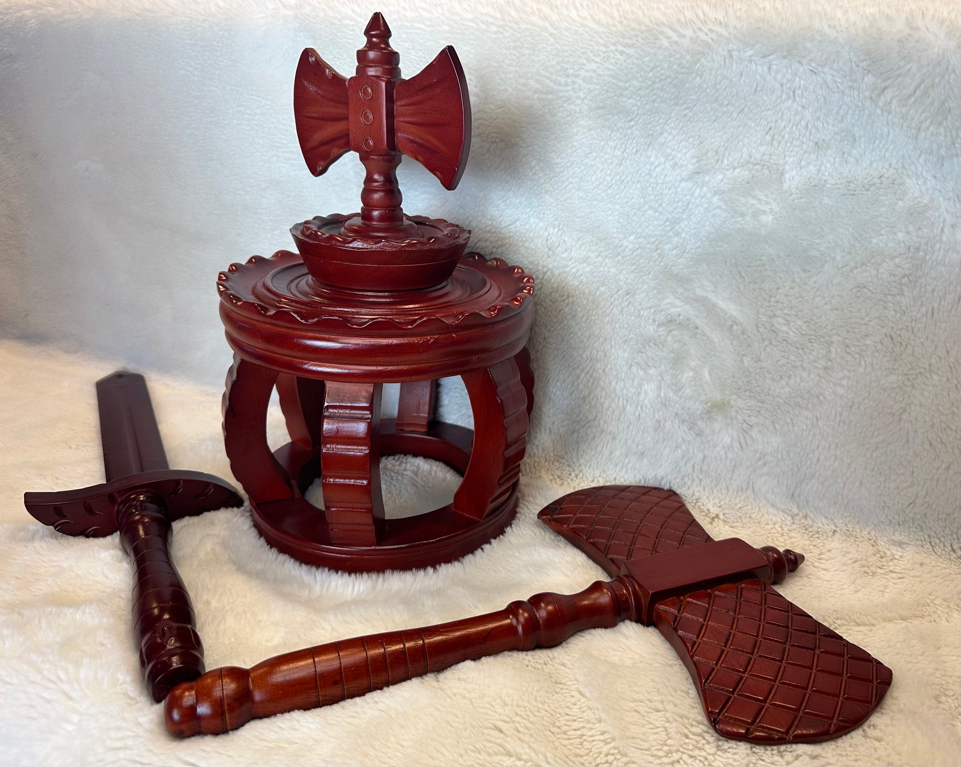 Juego de Corona, en Madera, para Chango / Wooden Crown Set for Shango