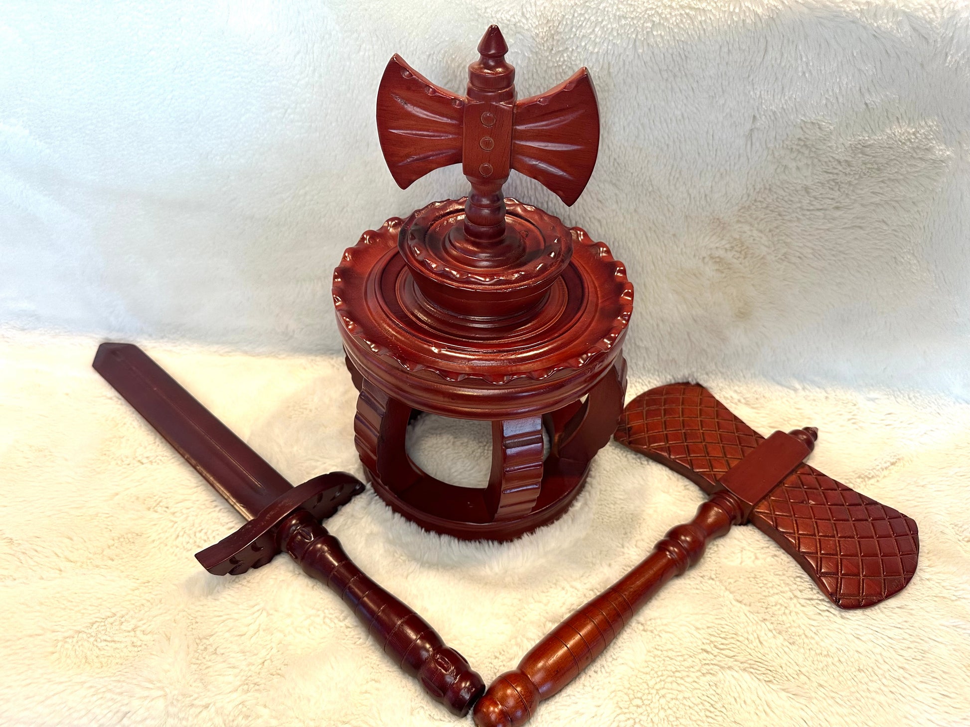 Juego de Corona, en Madera, para Chango / Wooden Crown Set for Shango