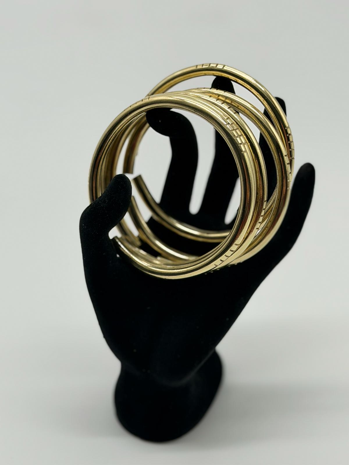 SET OF 5 - Handmade Brass Oshun Bangles / Manillas de Oshun de Latón Hechas a Mano
