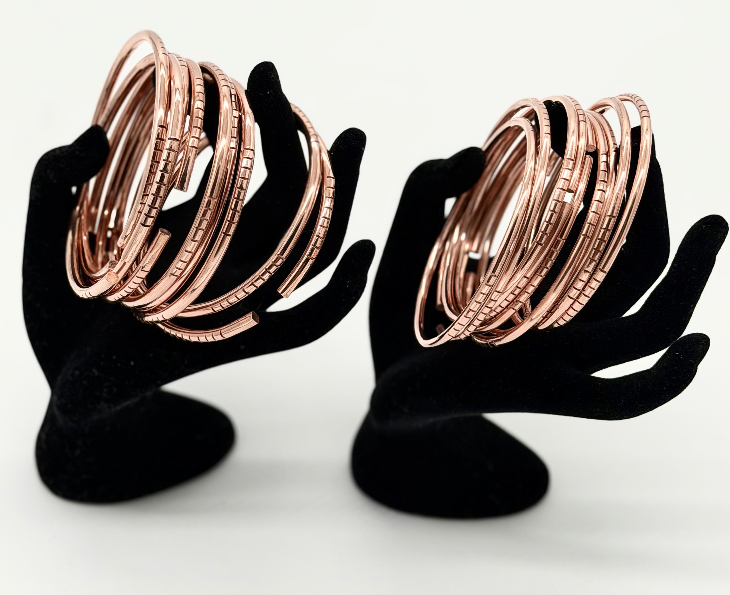 Manillas para Oya en Cobre Fino 6ga / Handmade Pure Copper Oya Bangles 6ga