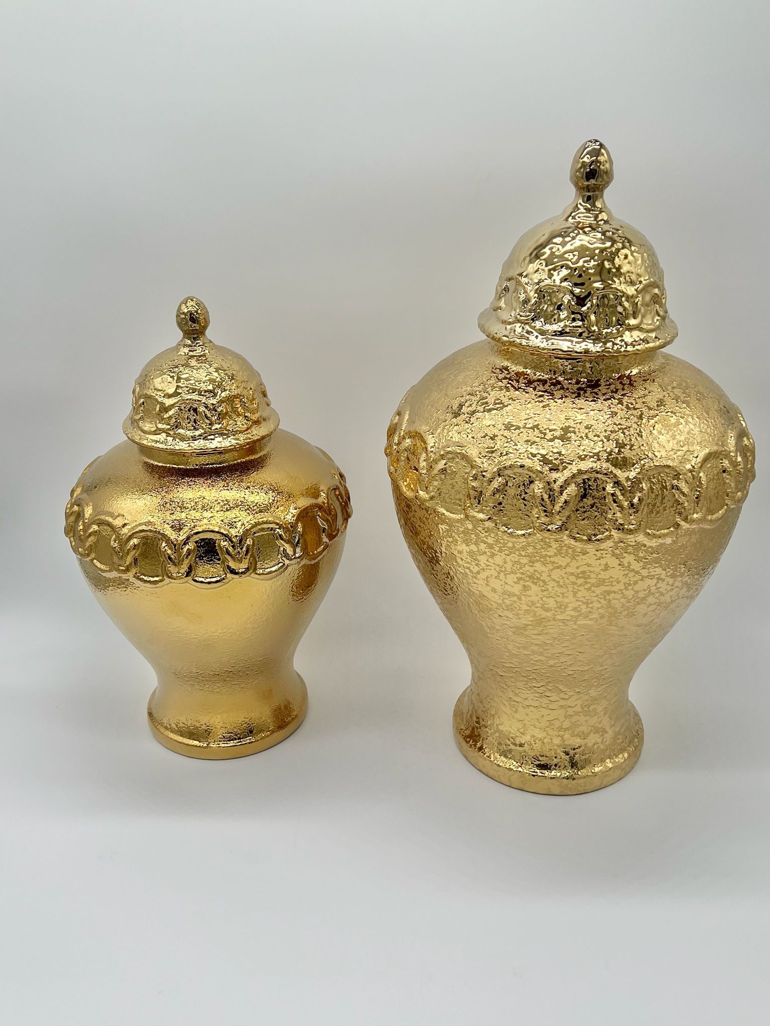 Gold Small & Large Ginger for Orishas / Tinaja dorada pequeña y grande para Orishas