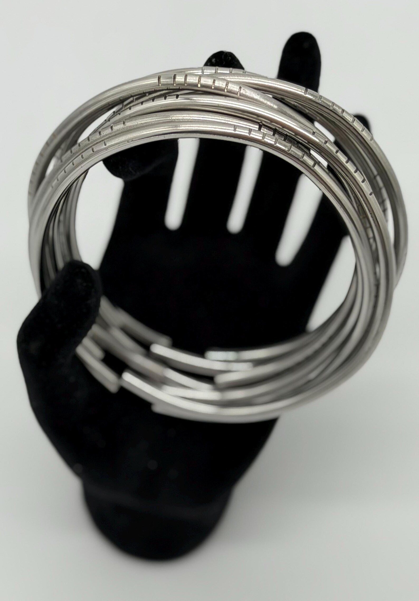 Manillas para Yemaya en Acero Inoxidable - Set de 7 gruesor Tradicional / Stainless Steel Yemaya Bangle set - Set of 7 traditional thick