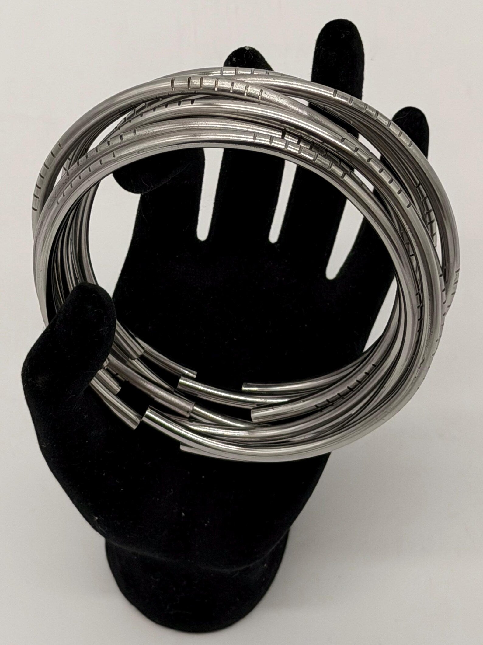 Manillas para Yemaya en Acero Inoxidable - Set de 7 gruesor Tradicional / Stainless Steel Yemaya Bangle set - Set of 7 traditional thick