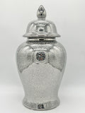 Silver Crackle Ginger Jar for Orishas / Tinaja Plata Craqueado para Orishas