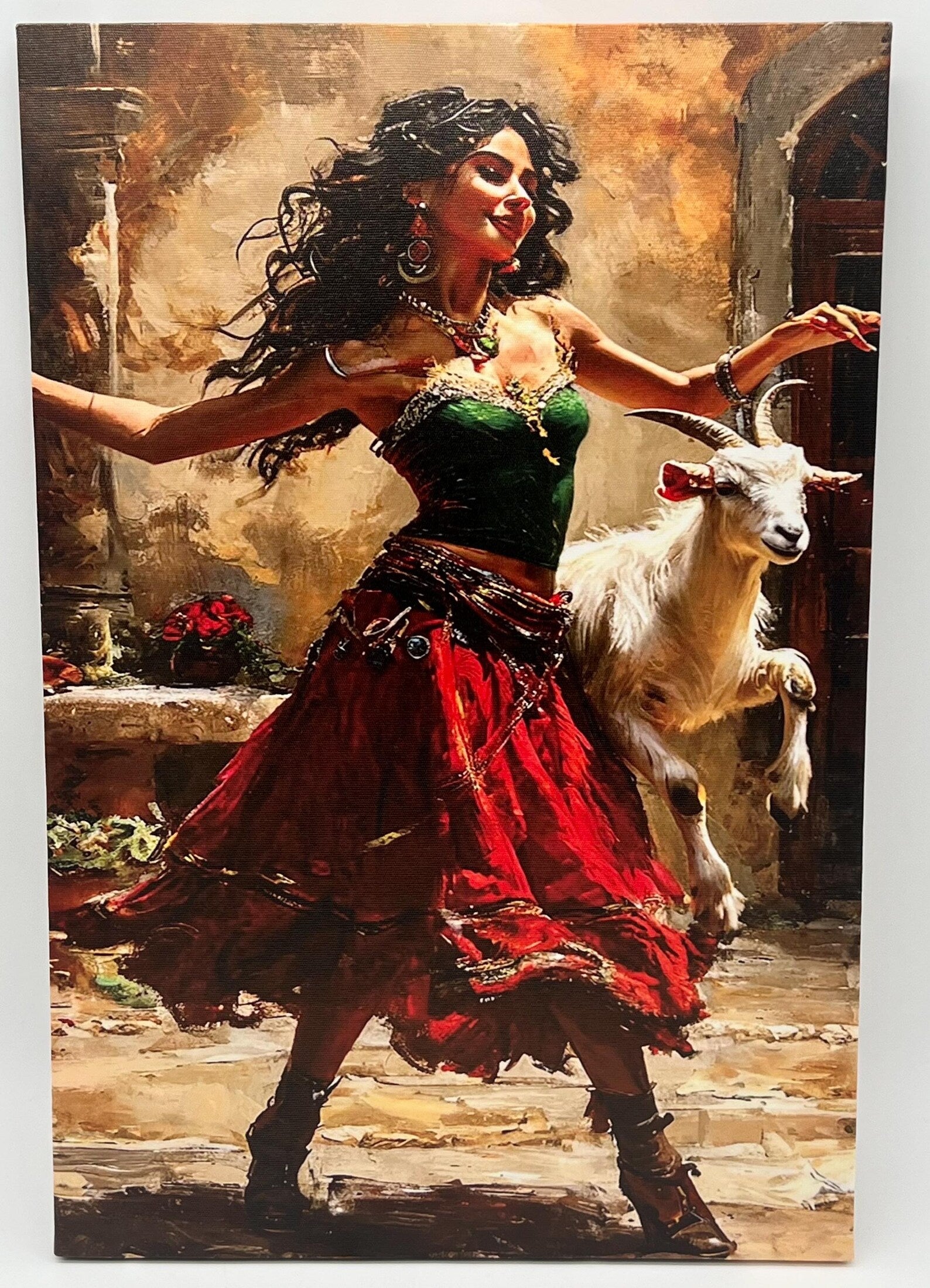 Gypsy Woman with Goat / Mujer Gitana con Chivo - 2D Canvas