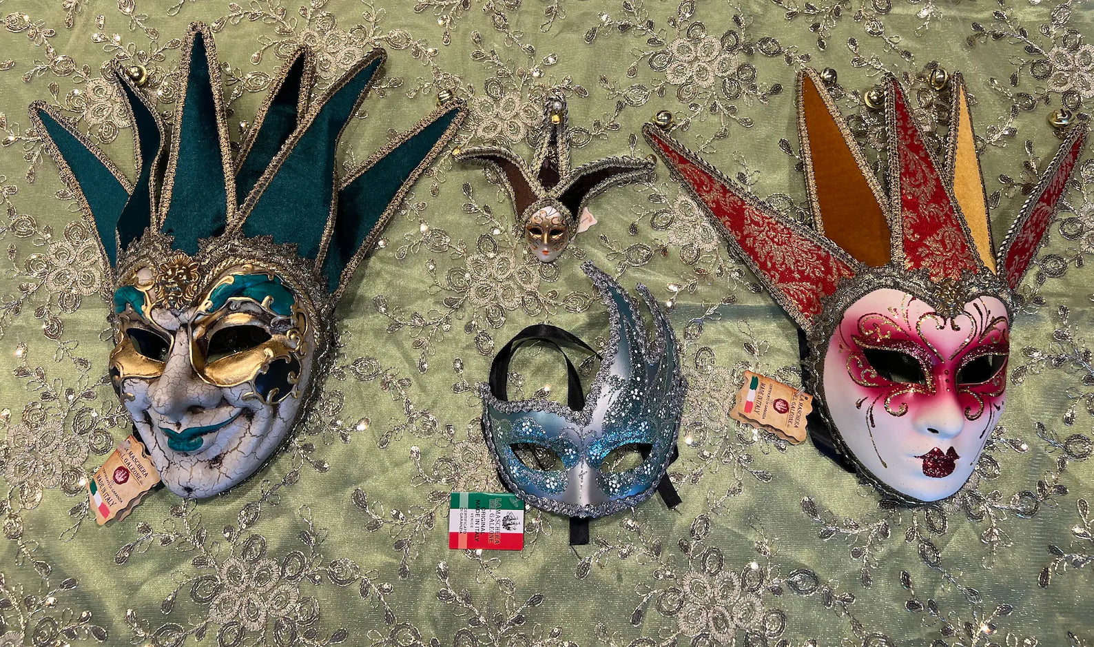 Handmade Venetian Mask: Italian Masquerade Mask for Orishas