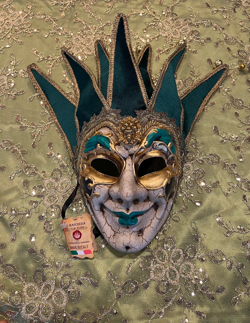 Handmade Venetian Mask: Italian Masquerade Mask for Orishas
