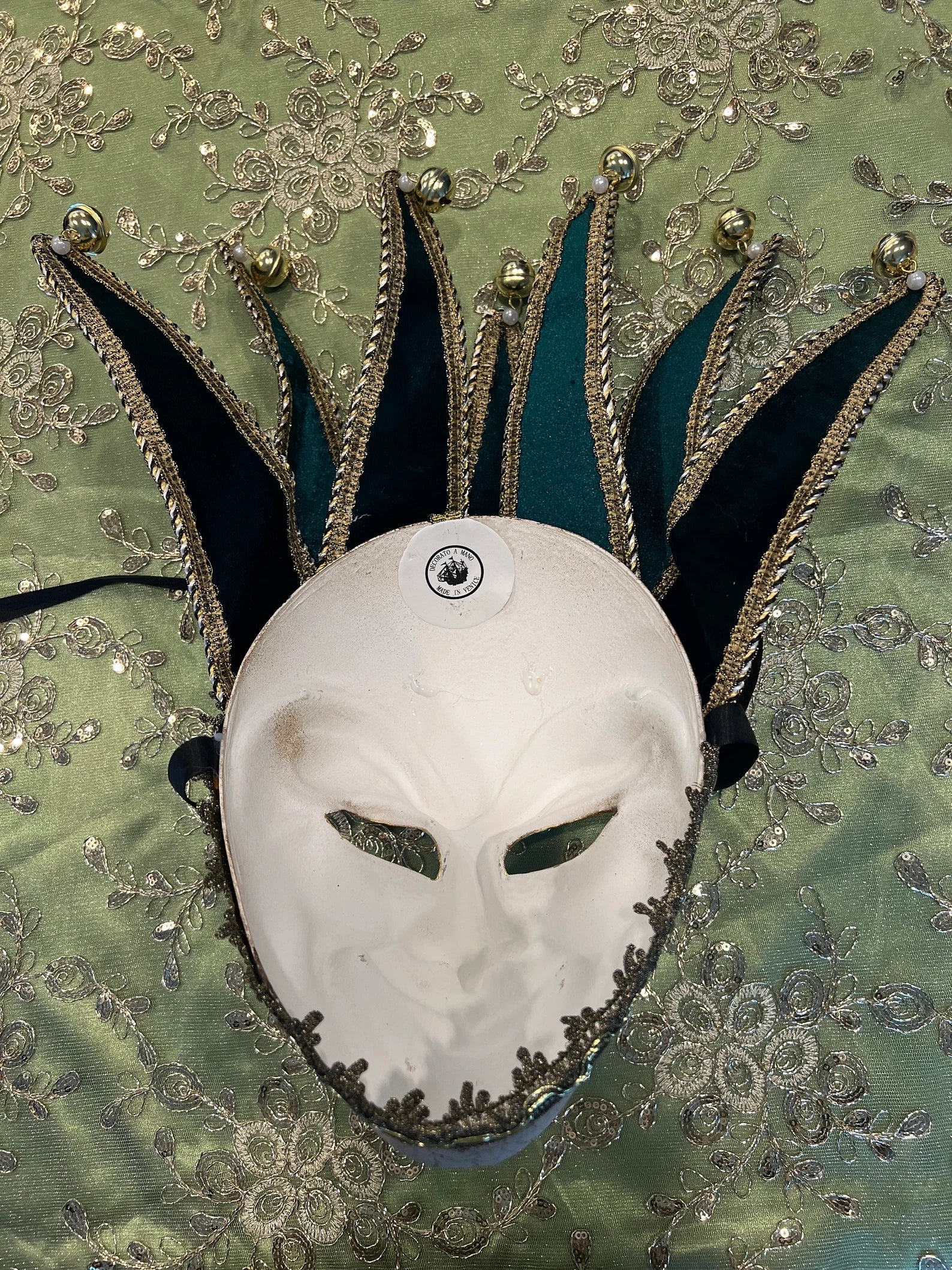 Handmade Venetian Mask: Italian Masquerade Mask for Orishas