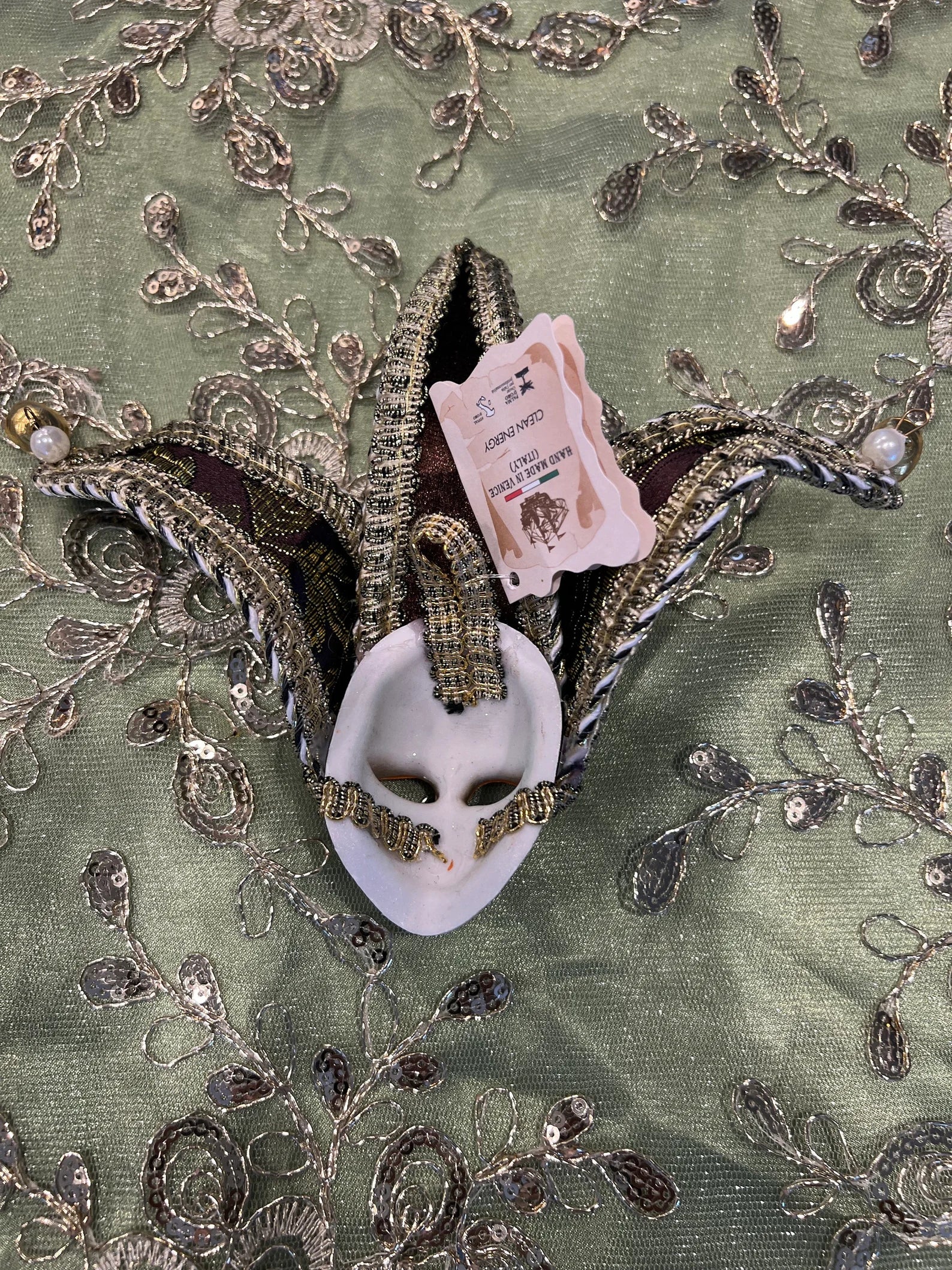 Handmade Venetian Mask: Italian Masquerade Mask for Orishas