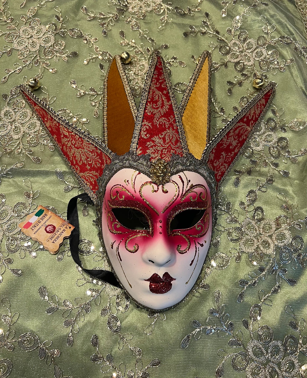 Handmade Venetian Mask: Italian Masquerade Mask for Orishas