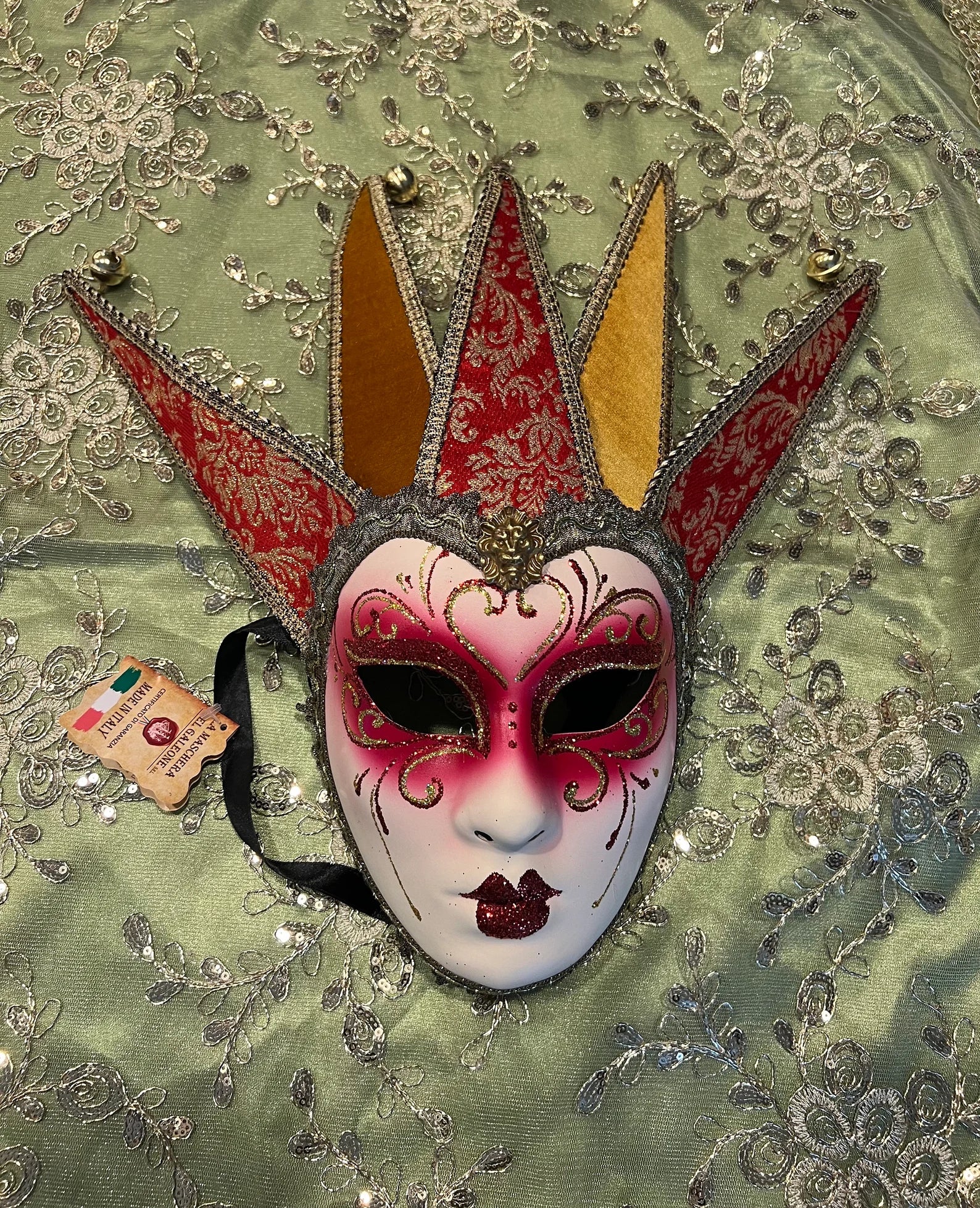 Handmade Venetian Mask: Italian Masquerade Mask for Orishas