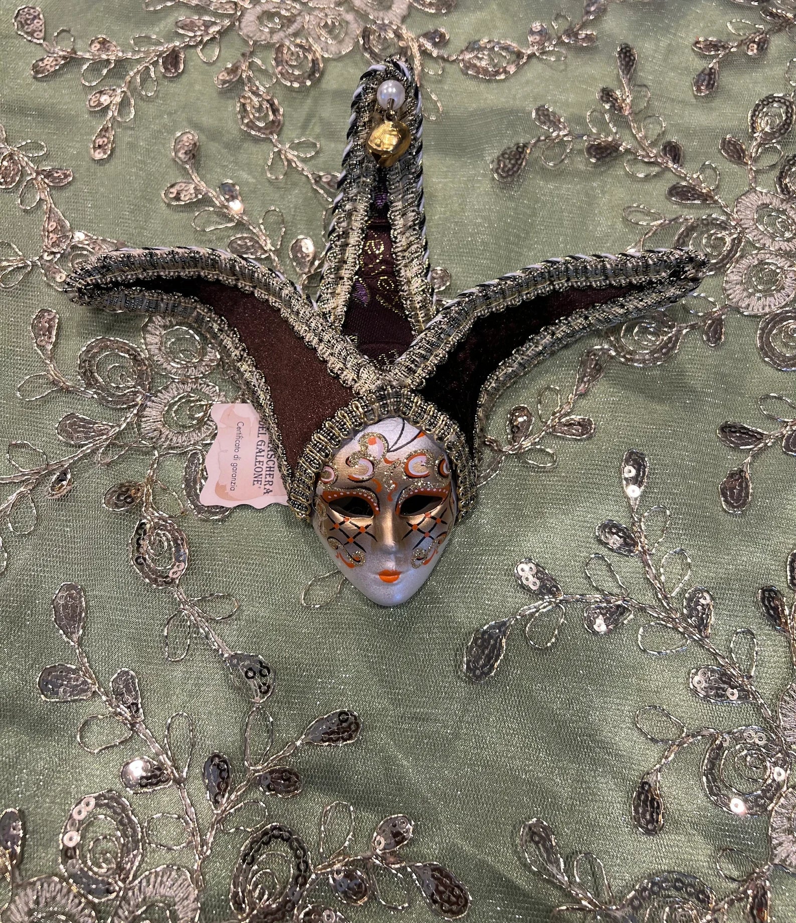 Handmade Venetian Mask: Italian Masquerade Mask for Orishas