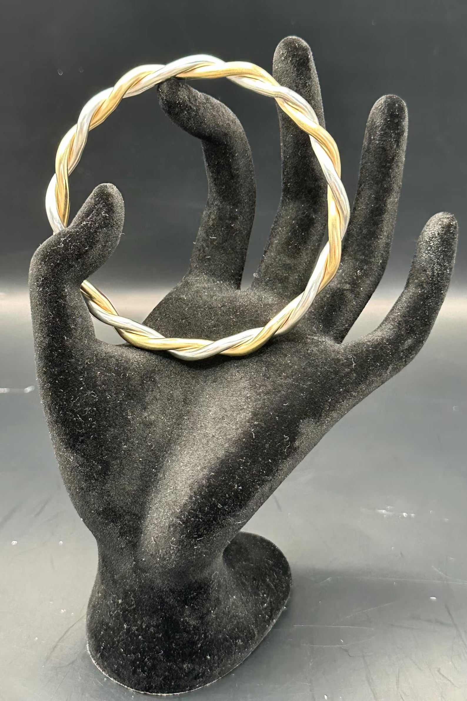 Handmade Two Waters Bangle: .999 Silver & Brass, Oshun Yemayá Jewelry