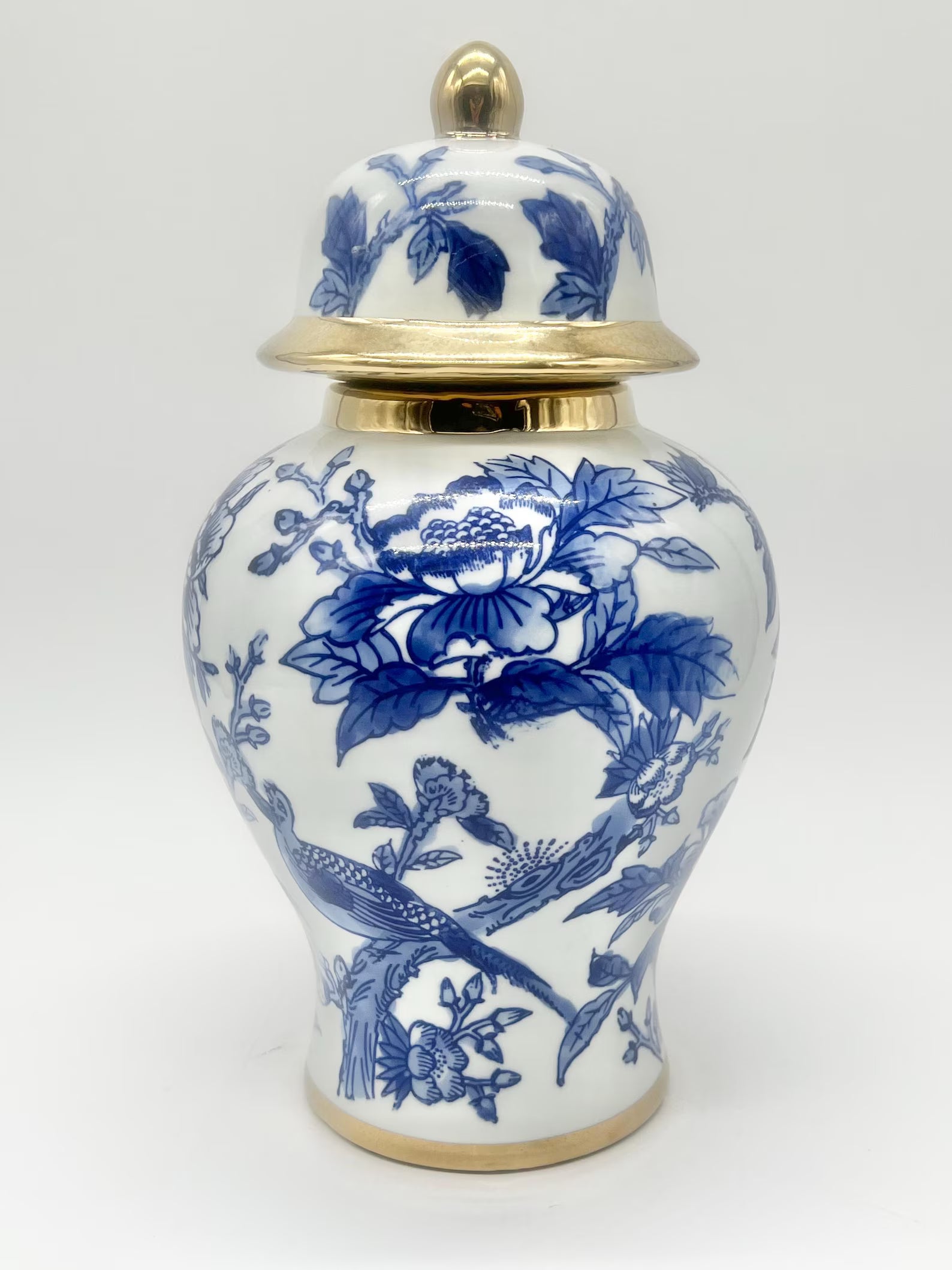 Tinaja Blanco con Azul para Orishas / White with Blue Ginger Jar for Orishas