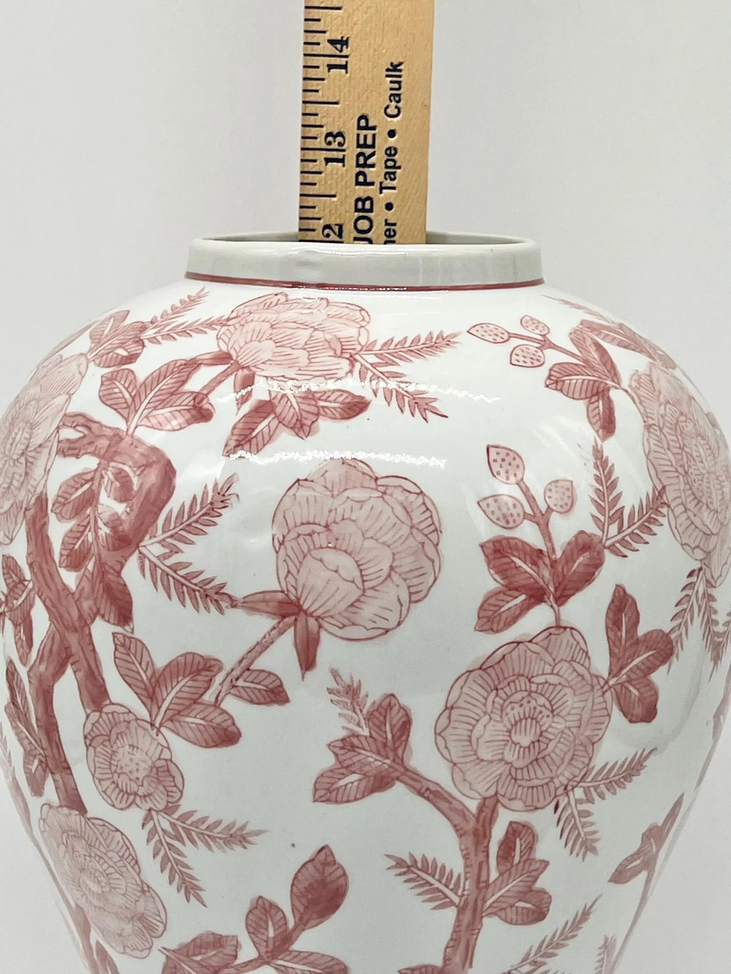 Tinaja en Cerámica Blanco con Patrones Rojos para Orishas Grande / Ginger Jar White with Red Patterns for Orishas Large