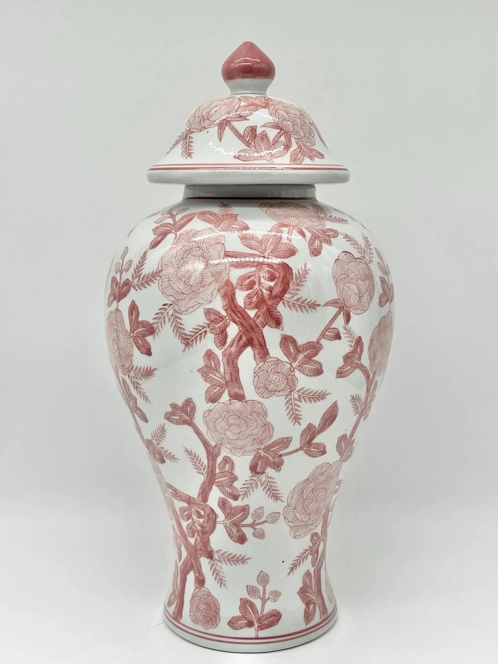 Tinaja en Cerámica Blanco con Patrones Rojos para Orishas Grande / Ginger Jar White with Red Patterns for Orishas Large