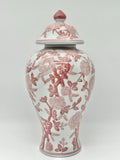 Tinaja en Cerámica Blanco con Patrones Rojos para Orishas Grande / Ginger Jar White with Red Patterns for Orishas Large