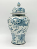 Fish Pattern Theme Ginger jar for Olokun / Jarrón de cerámica con diseño de peces para Olokun