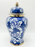 Tinaja Azul Floral para Olokun o Yemaya / Blue Floral Ginger jar for Olokun or Yemaya