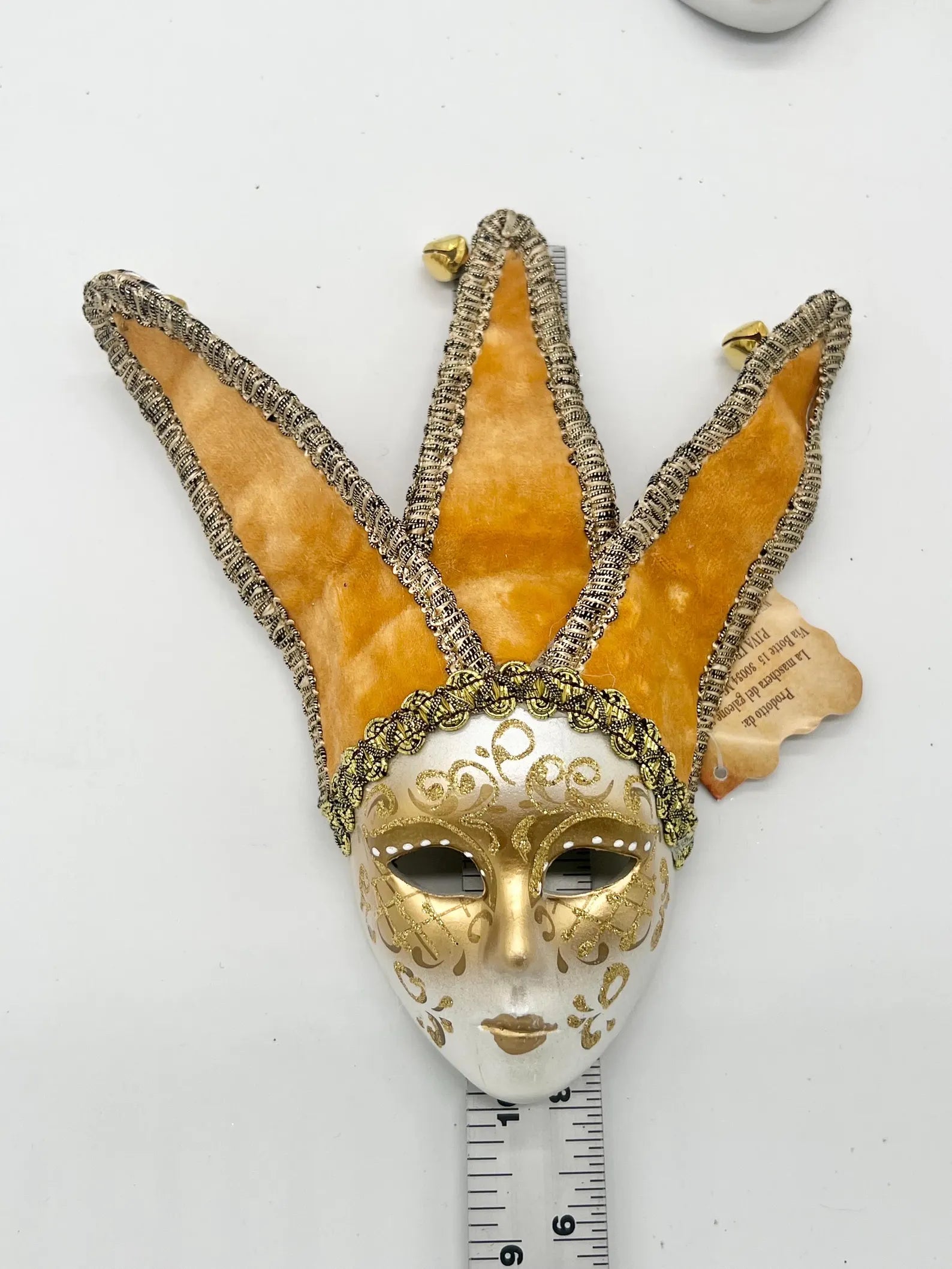 Handmade 8 inch Venetian Mask for Orishas / Máscara veneciana hecha a mano de 8 pulgada para Orishas
