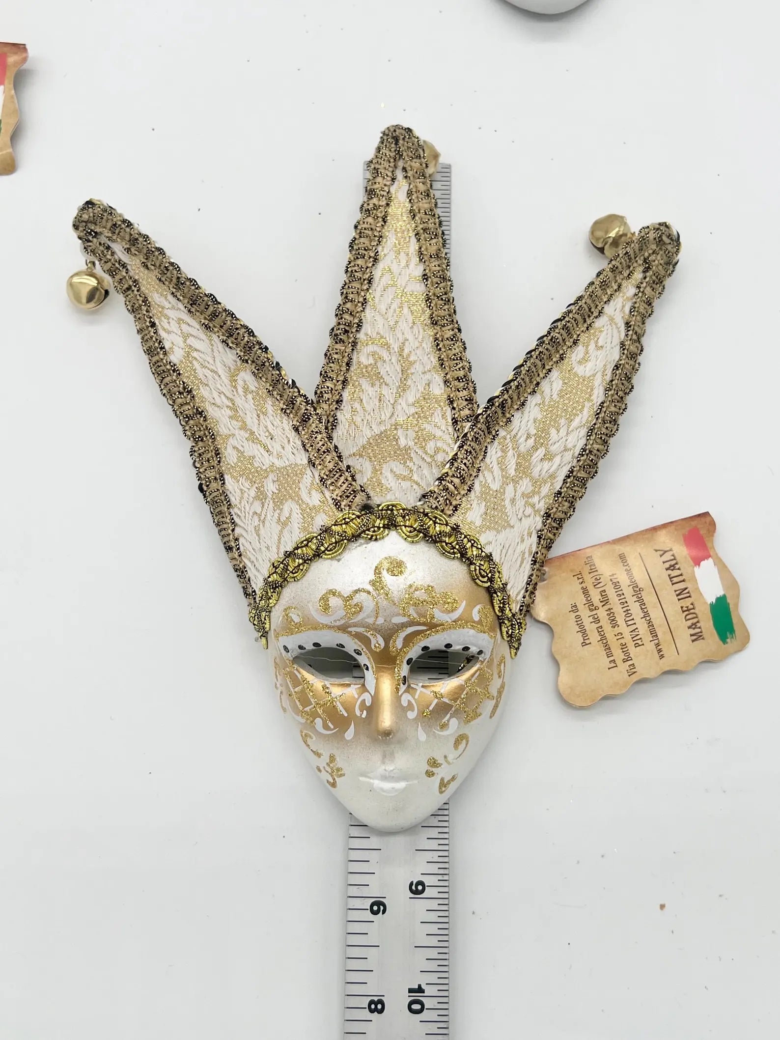 Handmade 8 inch Venetian Mask for Orishas / Máscara veneciana hecha a mano de 8 pulgada para Orishas