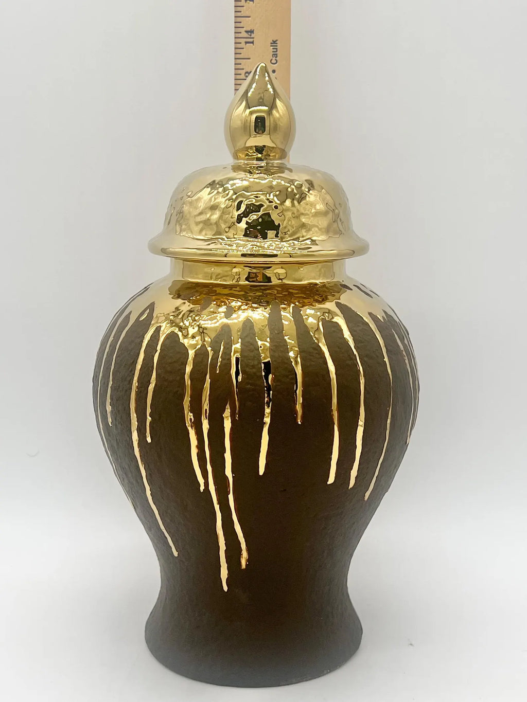 Exotic crafted 14 inch Ginger Jar for Orishas Oya/Oshun - Tinaja exótica para Orishas Oya/Oshun