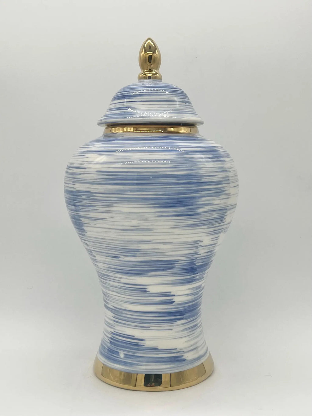 Tinaja con líneas azules para Olokun o Yemaya - Ginger jar with blue lines for Olokun or Yemaya