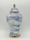 Tinaja con líneas azules para Olokun o Yemaya - Ginger jar with blue lines for Olokun or Yemaya