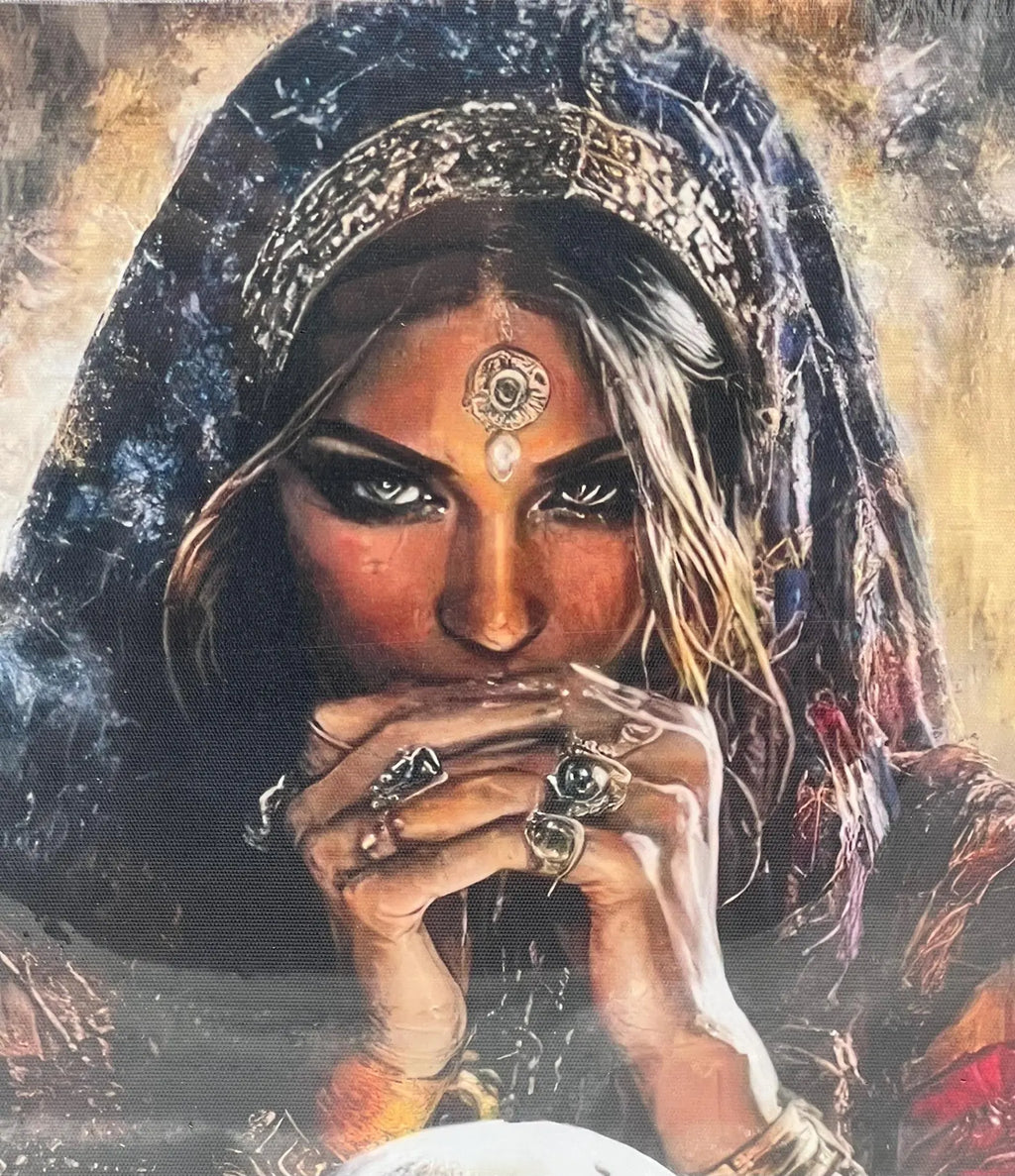 Gypsy Woman with Crystal ball / Mujer gitana con bola de cristal - 2D Canvas