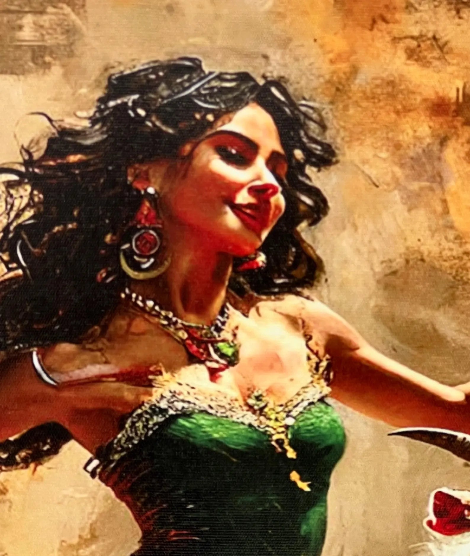 Gypsy Woman with Goat / Mujer Gitana con Chivo - 2D Canvas