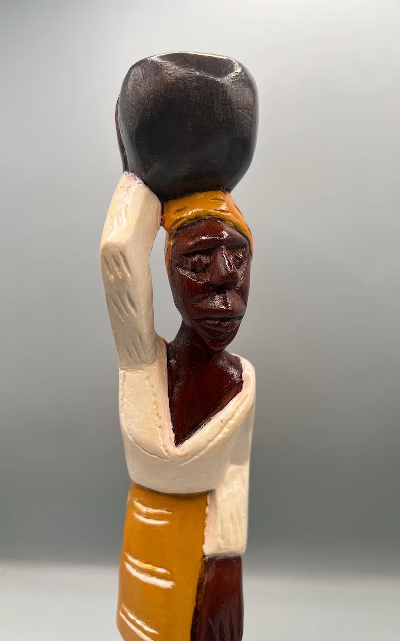 Handcrafted Muerto Wooden Statue Set / Set de Estatuas Talladas a Mano