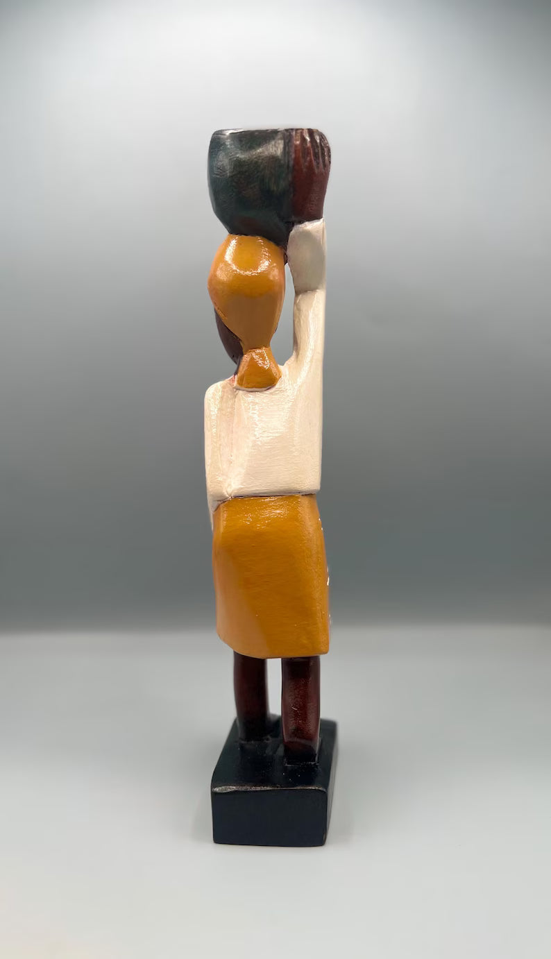 Handcrafted Muerto Wooden Statue Set / Set de Estatuas Talladas a Mano