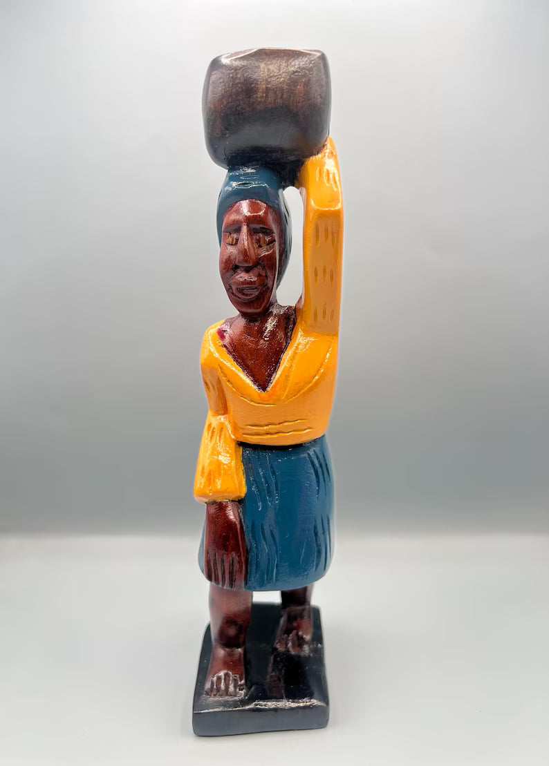 Handcrafted Muerto Wooden Statue Set / Set de Estatuas Talladas a Mano