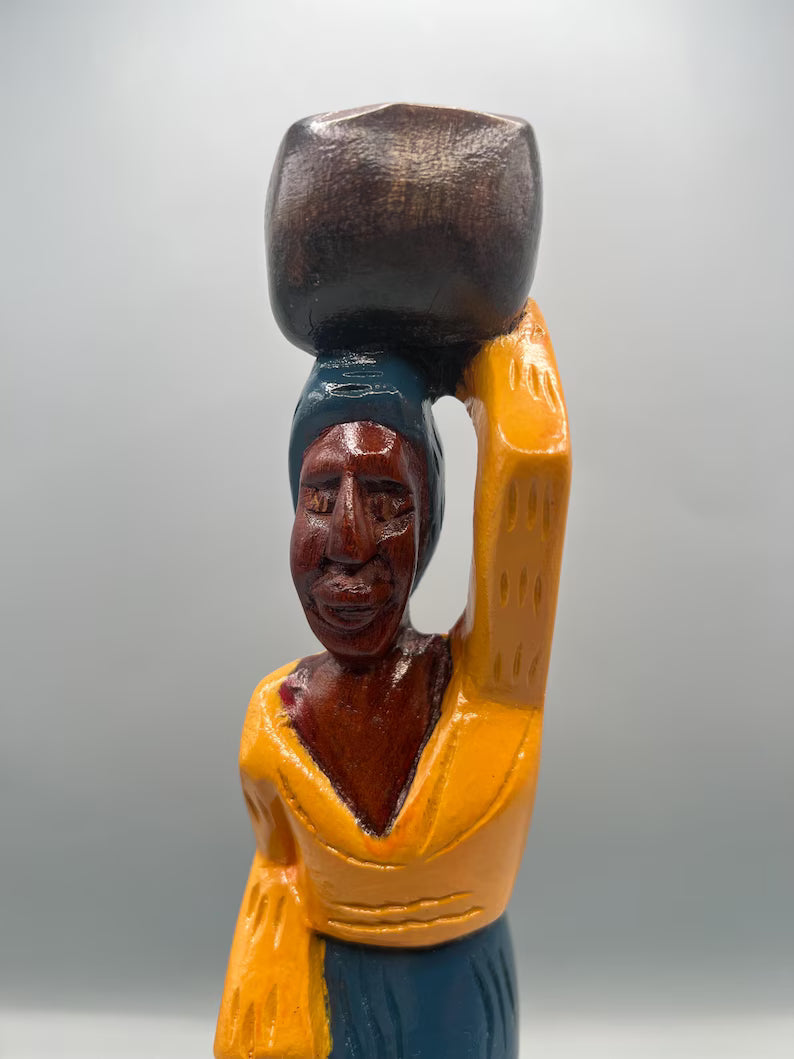 Handcrafted Muerto Wooden Statue Set / Set de Estatuas Talladas a Mano