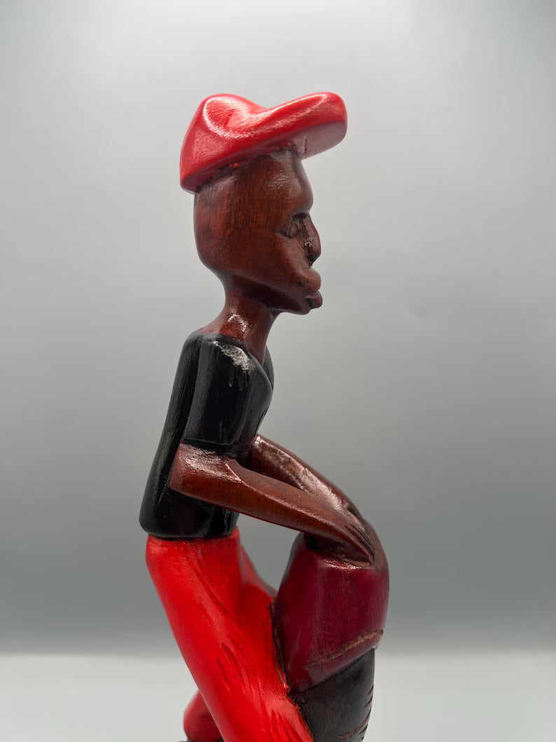 Handcrafted Muerto Wooden Statue Set / Set de Estatuas Talladas a Mano