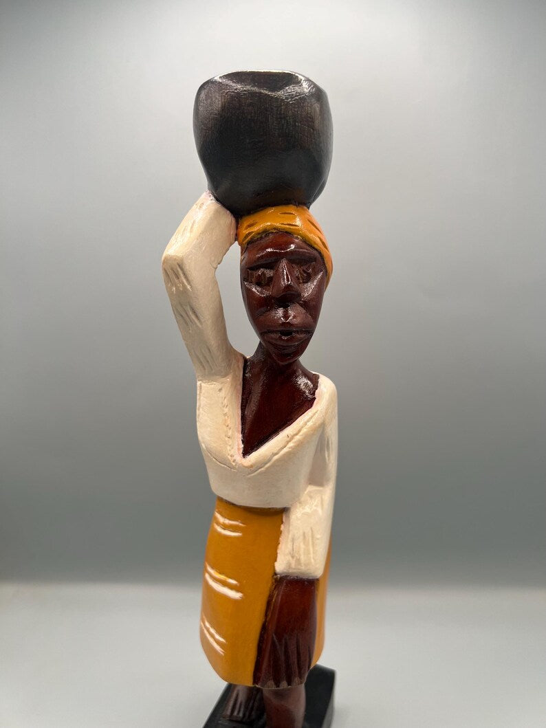 Handcrafted Muerto Wooden Statue Set / Set de Estatuas Talladas a Mano