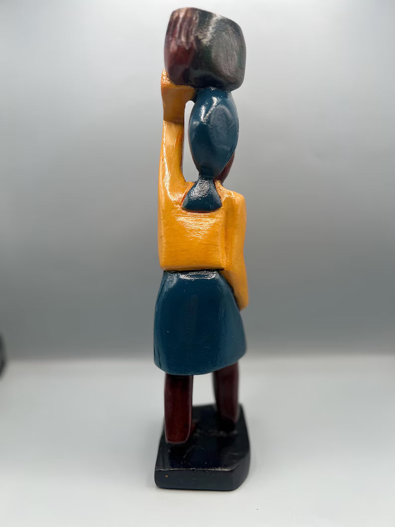 Handcrafted Muerto Wooden Statue Set / Set de Estatuas Talladas a Mano