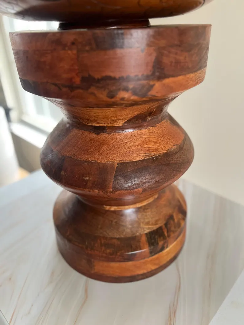 Wooden Batea and Pilon Set for Shango / Conjunto de Batea y Pilon para Shango