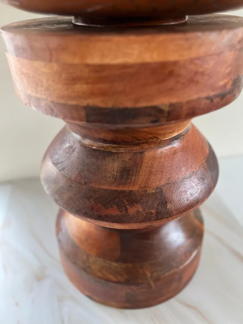 Wooden Batea and Pilon Set for Shango / Conjunto de Batea y Pilon para Shango