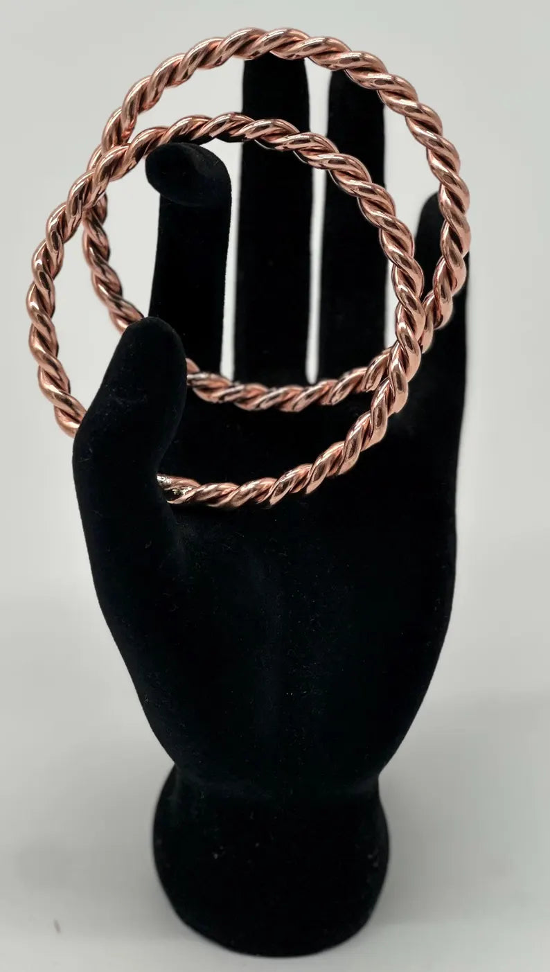 Handmade Obba Nani Jeweler’s Copper Bracelets - Set of 2 / Manilla de Obba Nani, Hecha a Mano, en Puro Cobre - Set de Dos