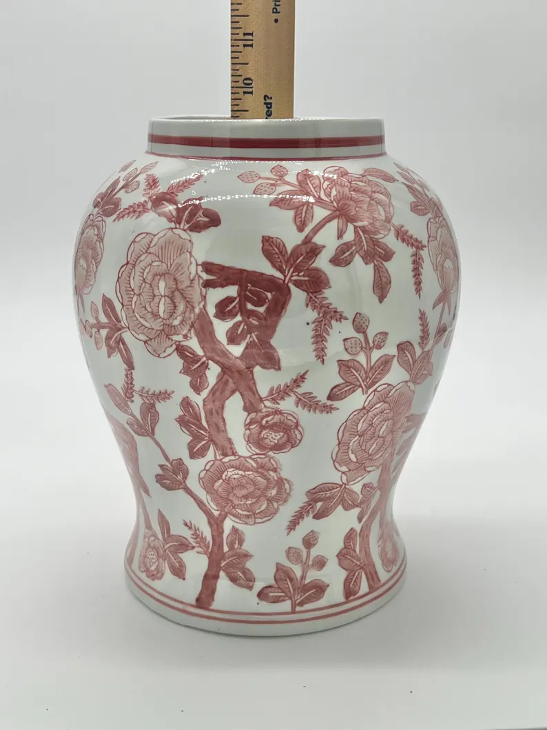 Tinaja en Ceramica Blanco con Patrones Rojos para Orishas / Ginger Jar White with Red Patterns for Orishas