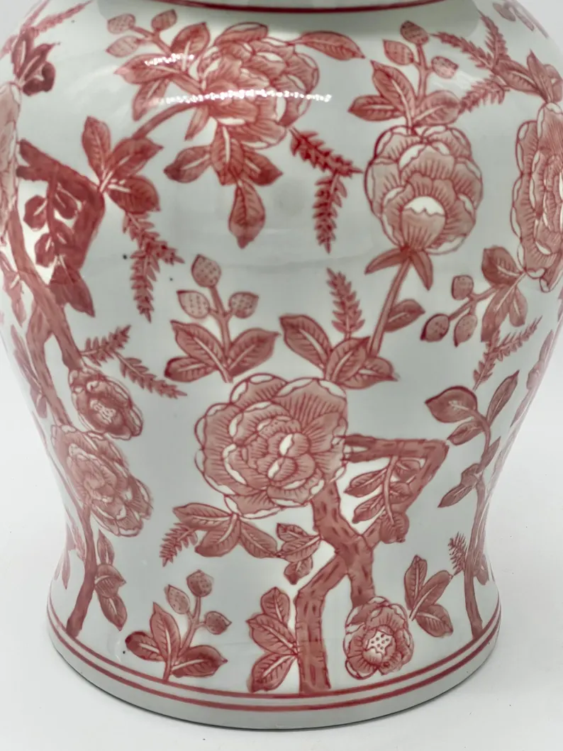 Tinaja en Ceramica Blanco con Patrones Rojos para Orishas / Ginger Jar White with Red Patterns for Orishas