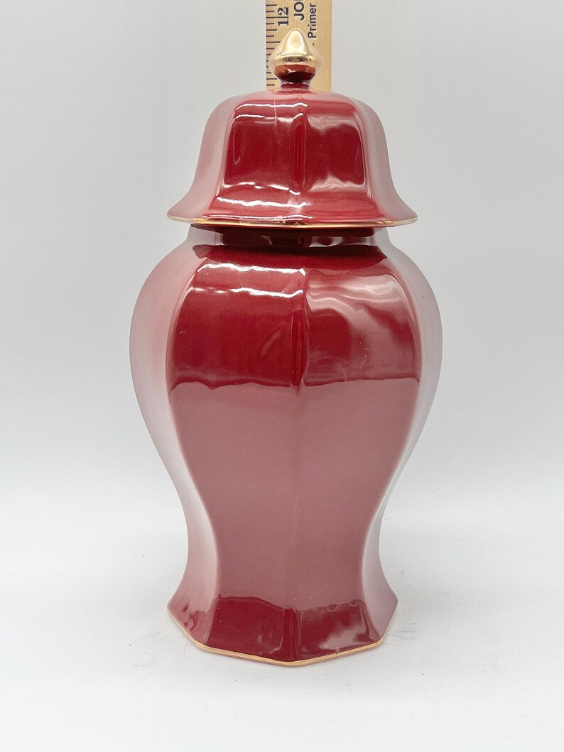 Blue/Maroon Ceramic Tinaja for Orishas - Tinaja de cerámica Azul/Granate para Orishas